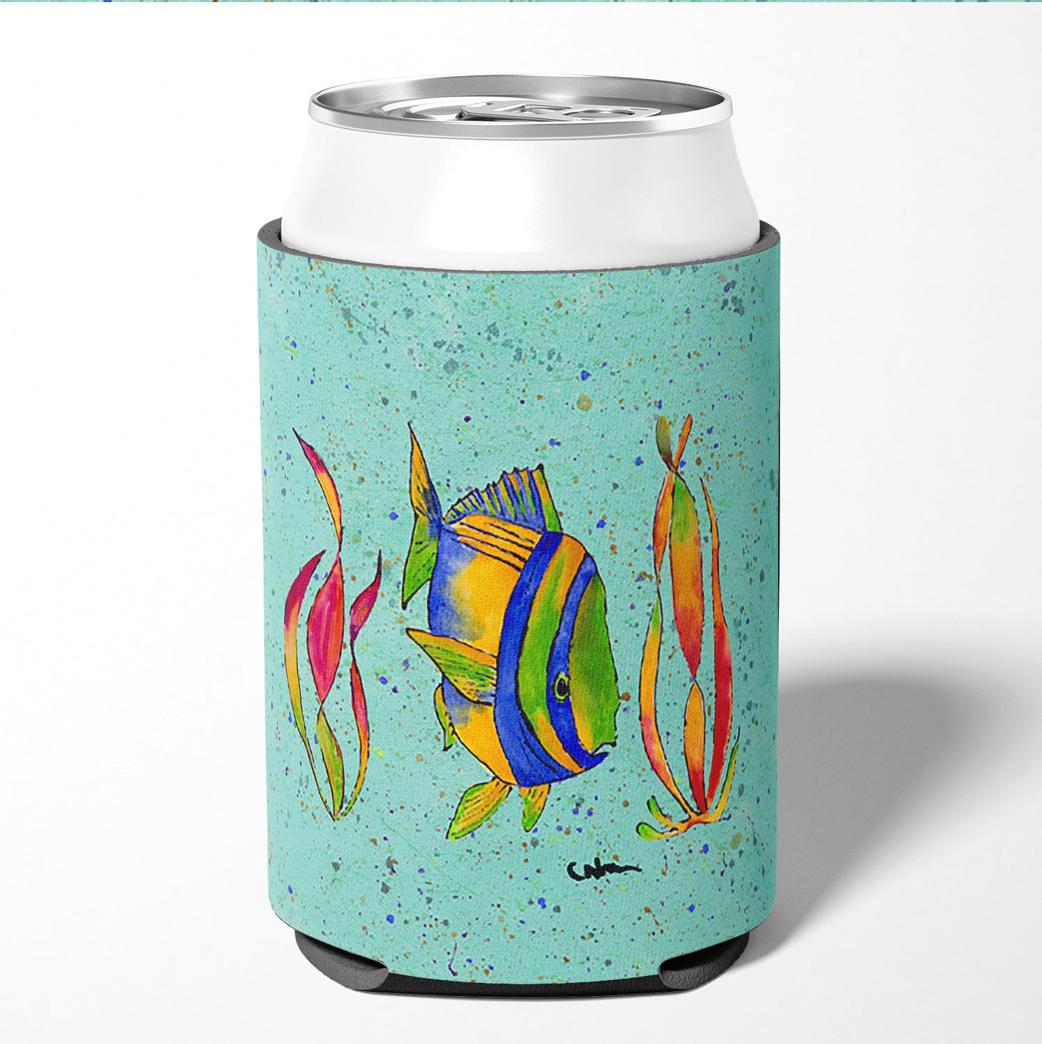 Tropical Fish Can or Bottle Beverage Insulator Hugger.