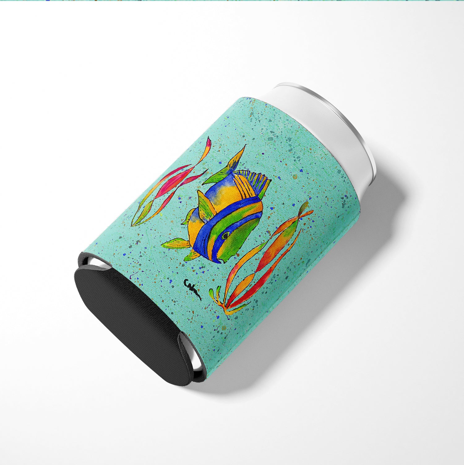 Tropical Fish Can or Bottle Beverage Insulator Hugger.