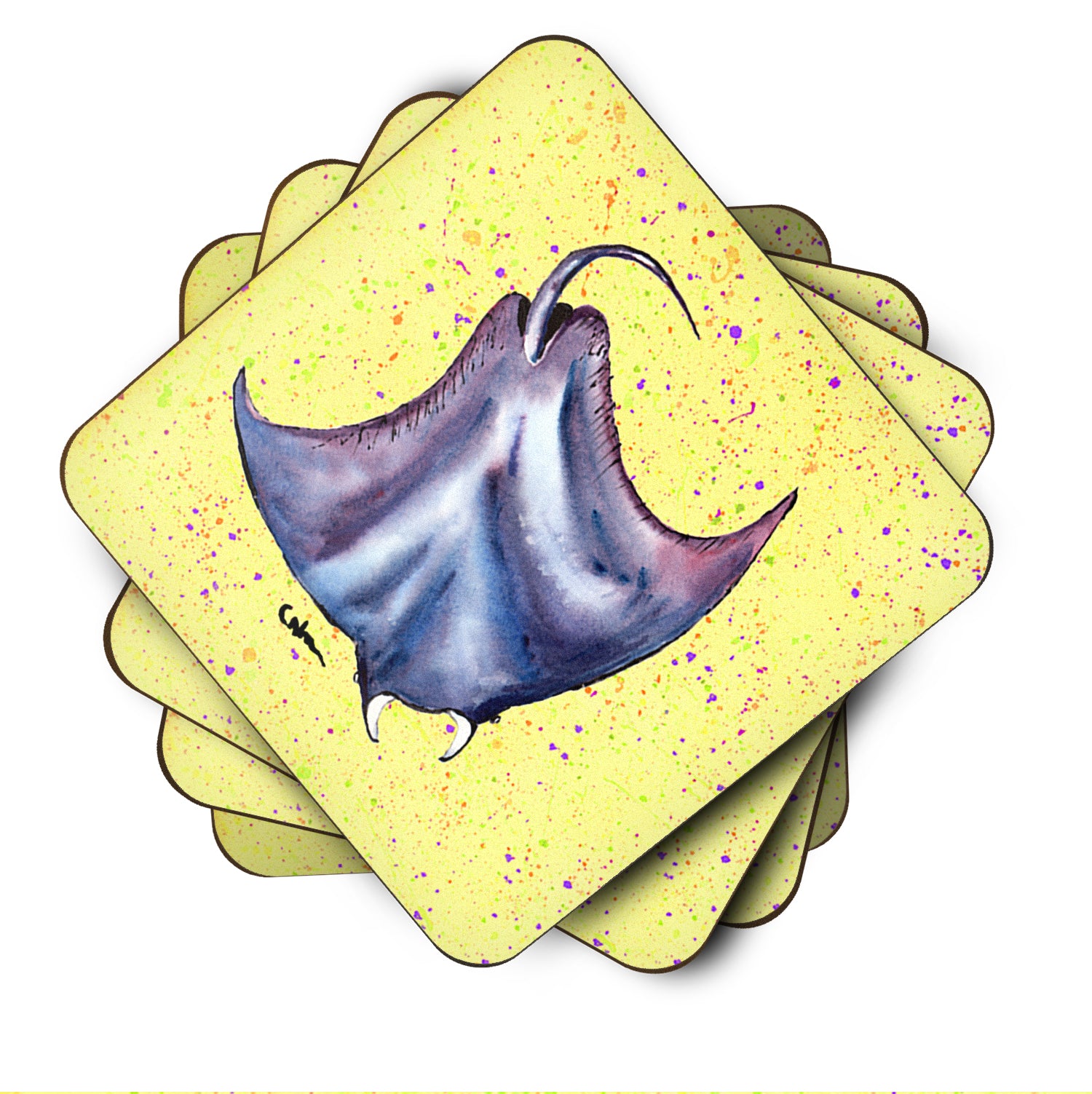 Set of 4 Stingray Foam Coasters - the-store.com