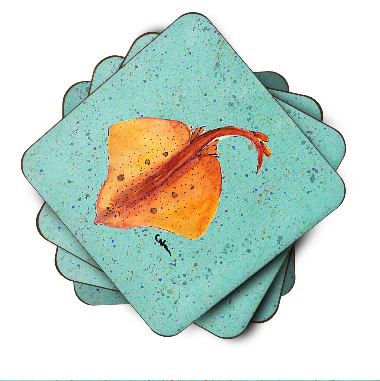 Set of 4 Stingray Foam Coasters - the-store.com