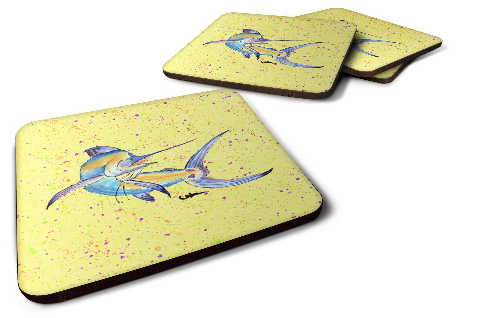 Set of 4 Sailfish Foam Coasters - the-store.com