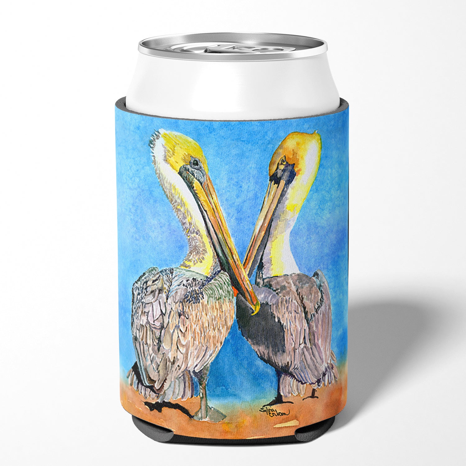 Bird - Pelican Can or Bottle Beverage Insulator Hugger.