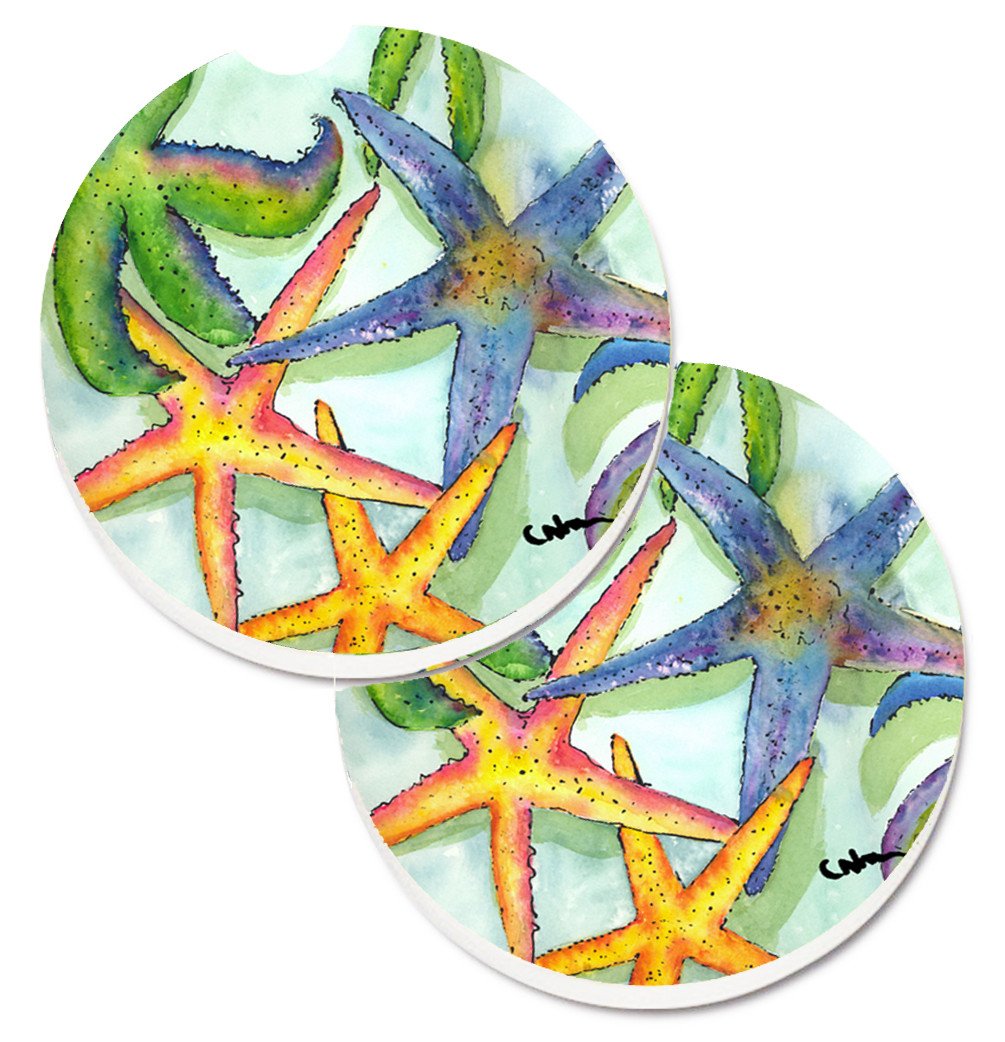 Starfish Set of 2 Cup Holder Car Coasters 8542CARC by Caroline&#39;s Treasures