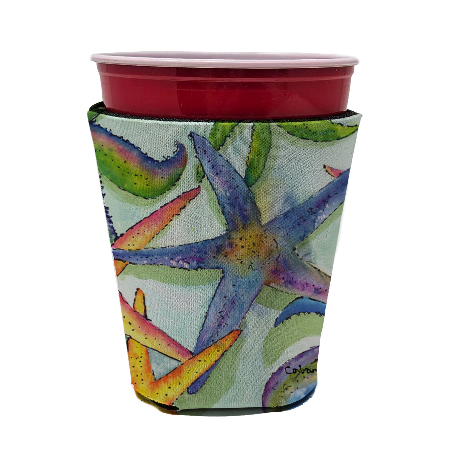 Starfish  Red Cup Beverage Insulator Hugger  the-store.com.