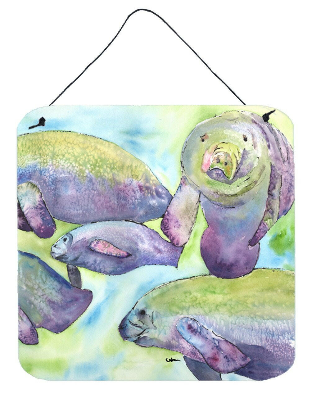 Manatee Aluminium Metal Wall or Door Hanging Prints by Caroline's Treasures