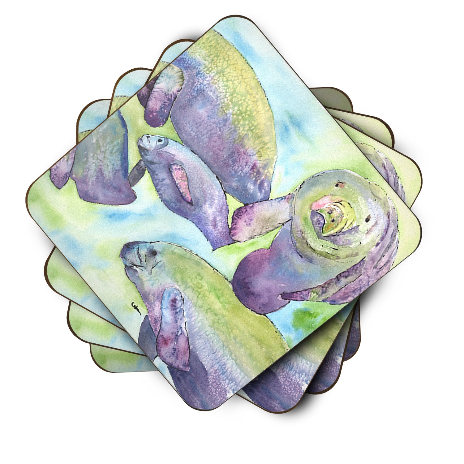 Set of 4 Manatee Foam Coasters - the-store.com