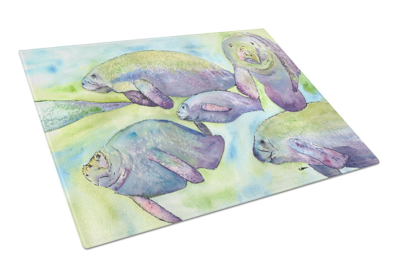 Manatee  Glass Cutting Board Large by Caroline's Treasures