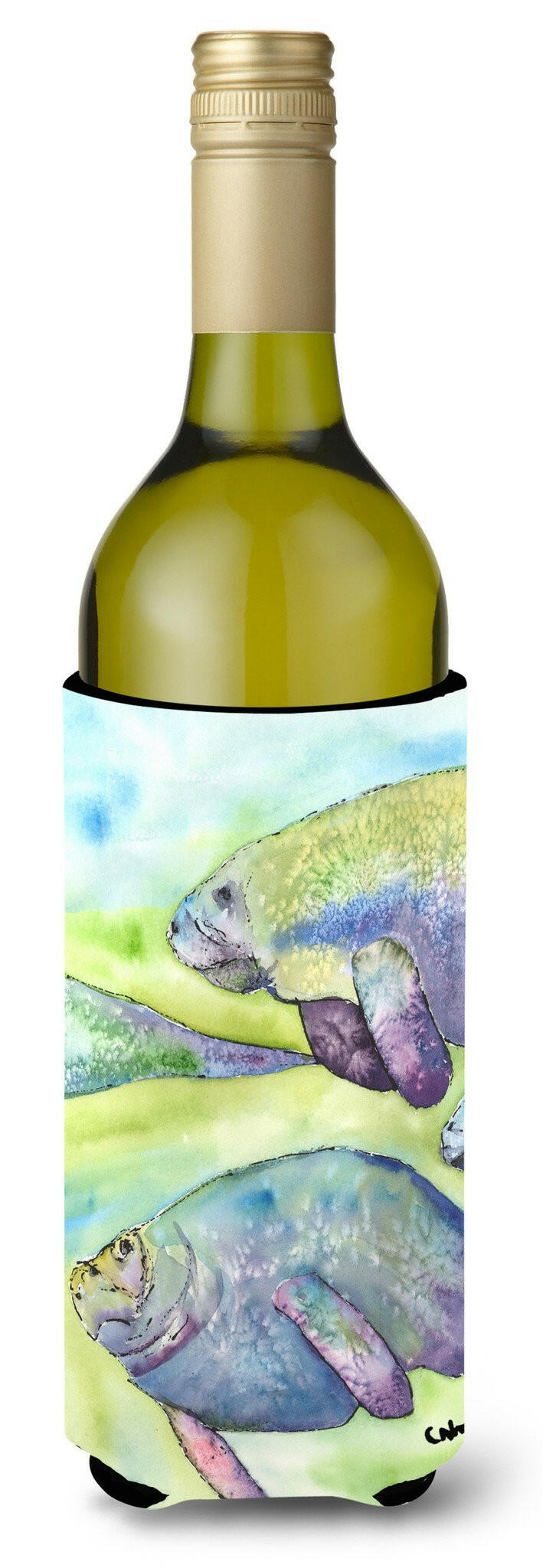 Manatee Wine Bottle Beverage Insulator Beverage Insulator Hugger by Caroline's Treasures