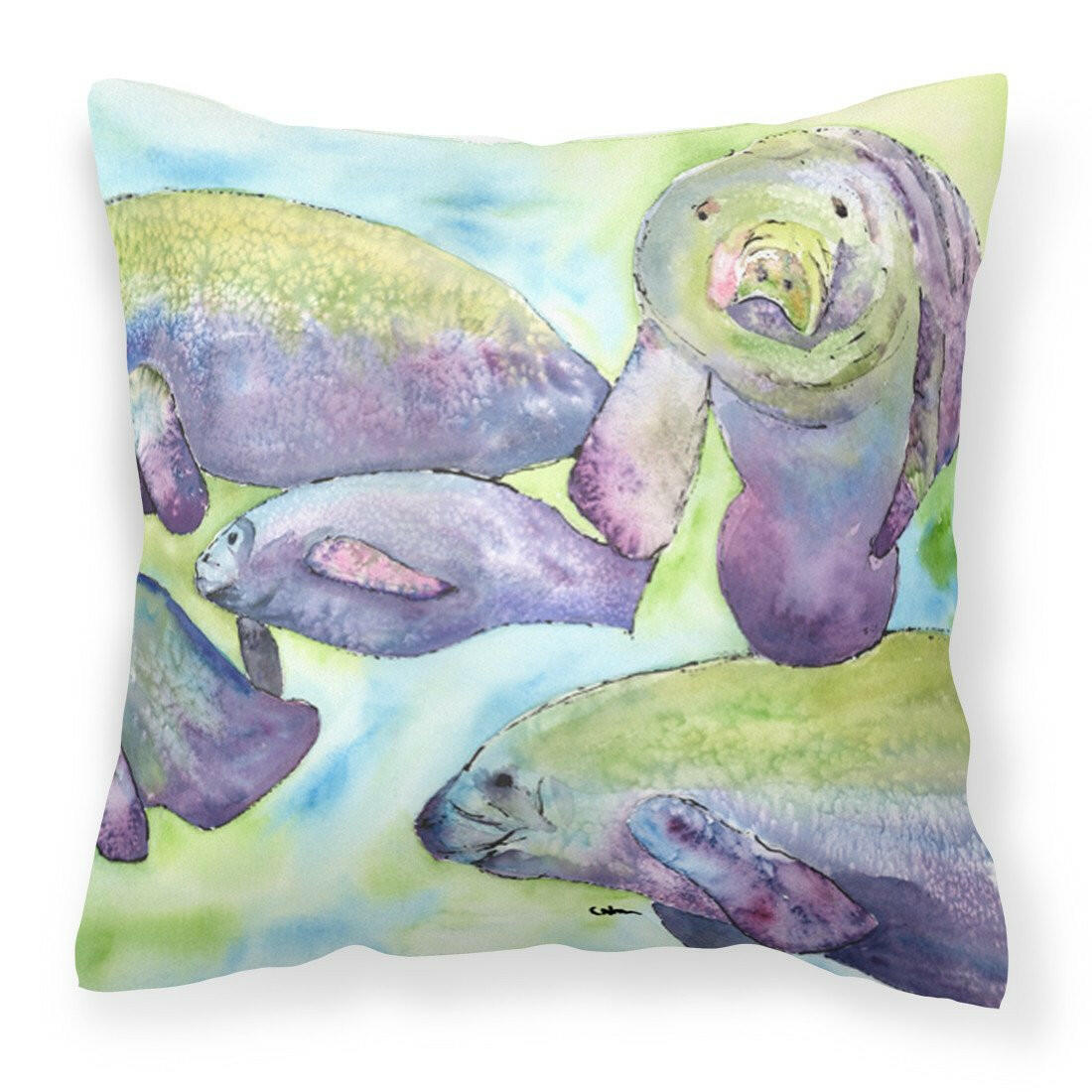 Manatee Fabric Decorative Pillow 8544PW1414 - the-store.com