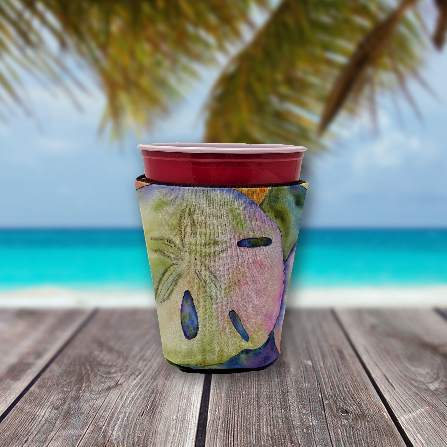 Sand Dollar  Red Cup Beverage Insulator Hugger  the-store.com.