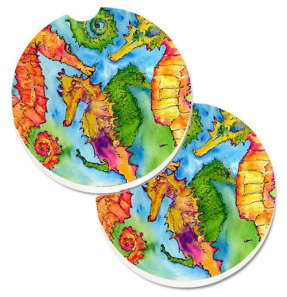 Seahorse Set of 2 Cup Holder Car Coasters 8546CARC by Caroline&#39;s Treasures