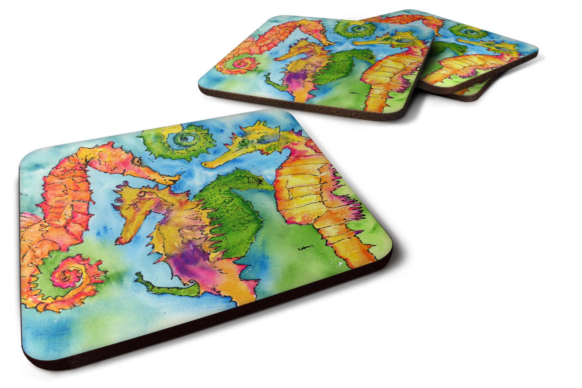 Set of 4 Seahorse Foam Coasters - the-store.com