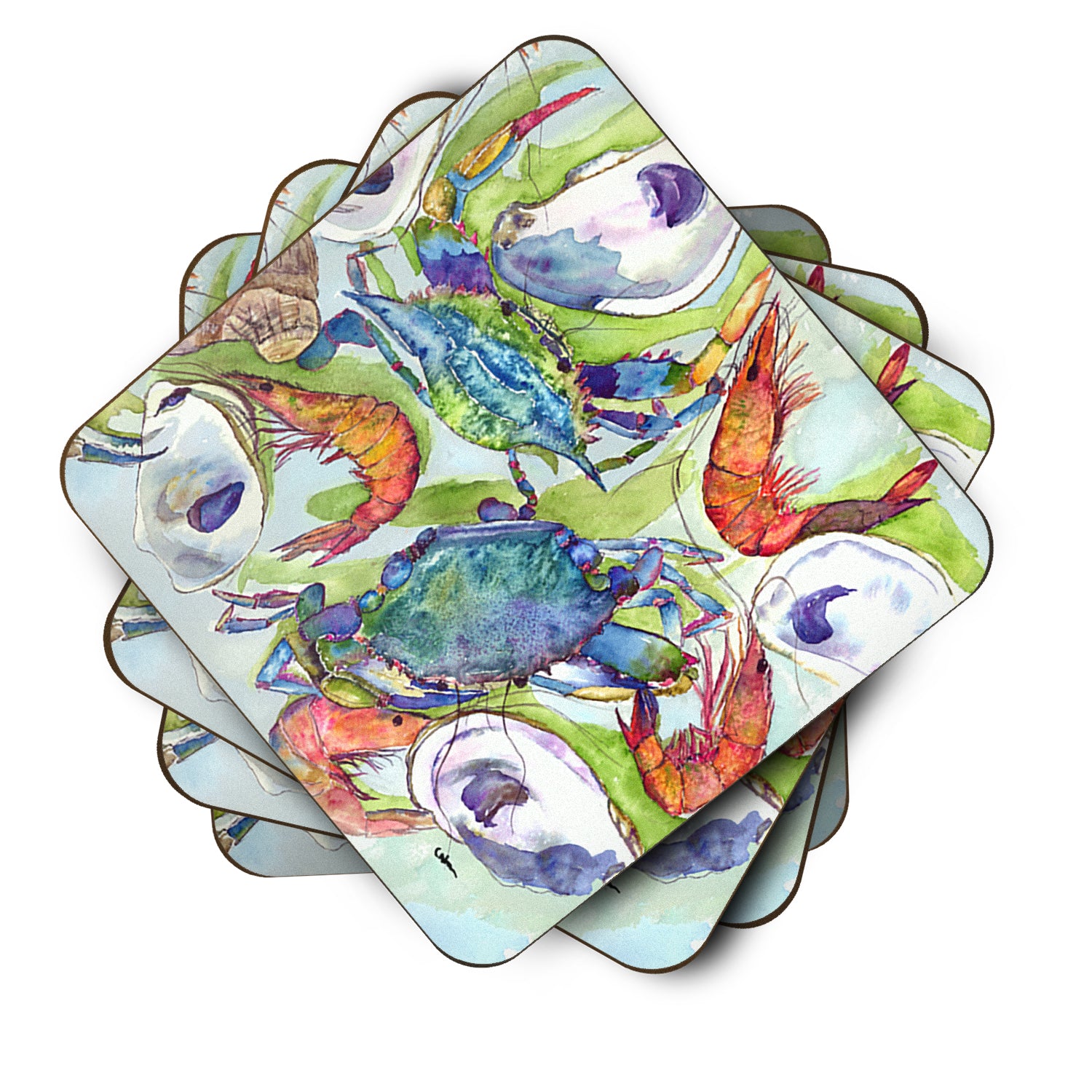 Set of 4 Crab Foam Coasters - the-store.com