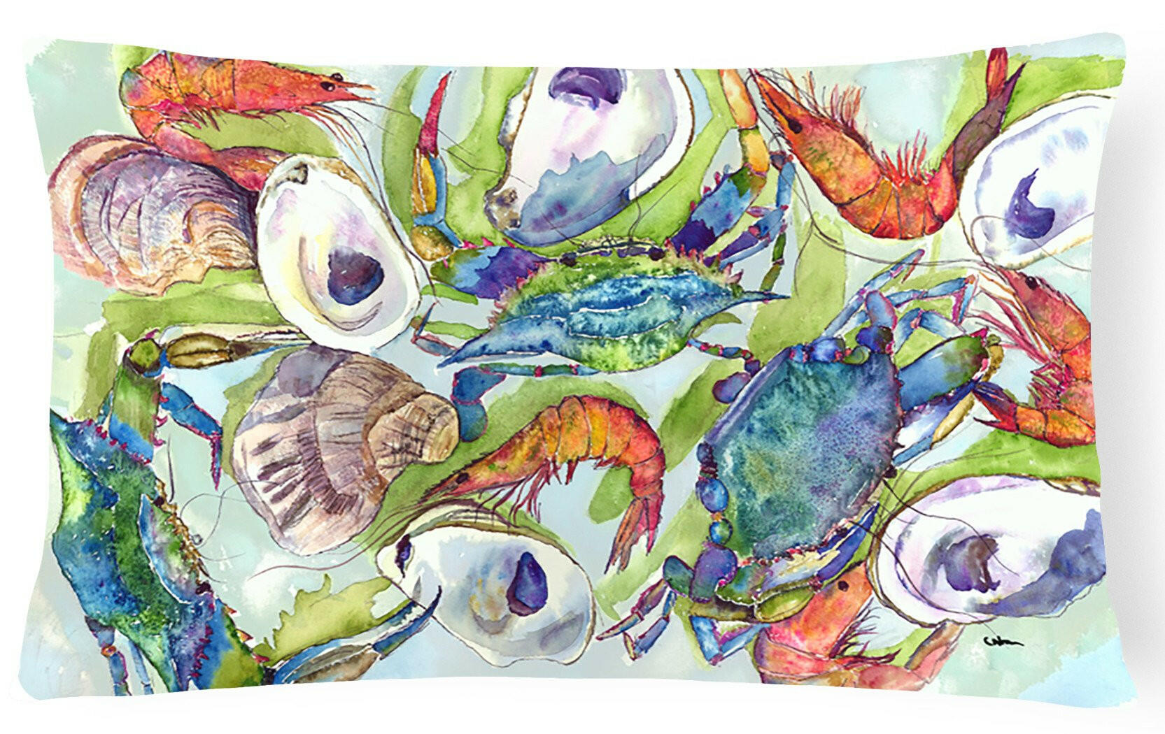 Crab   Canvas Fabric Decorative Pillow by Caroline's Treasures