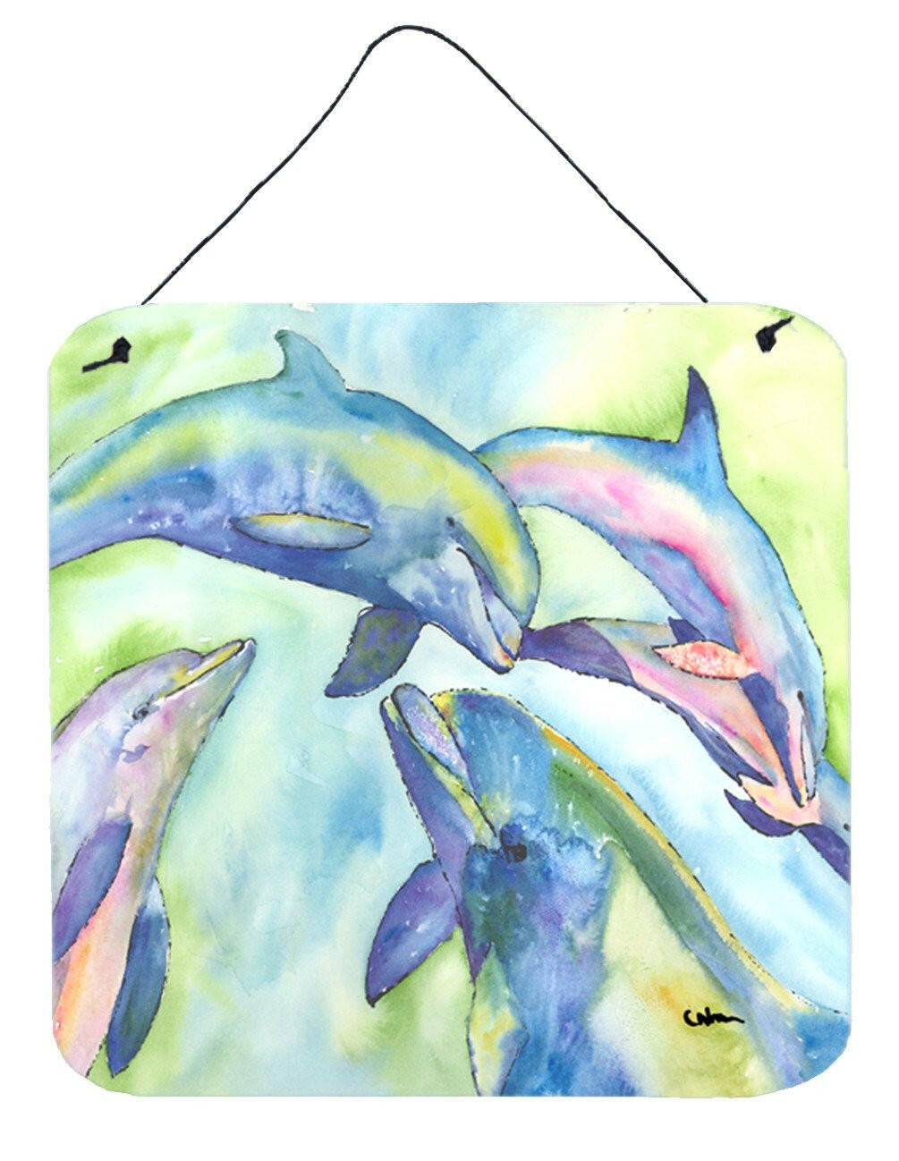 Dolphin Aluminium Metal Wall or Door Hanging Prints by Caroline's Treasures