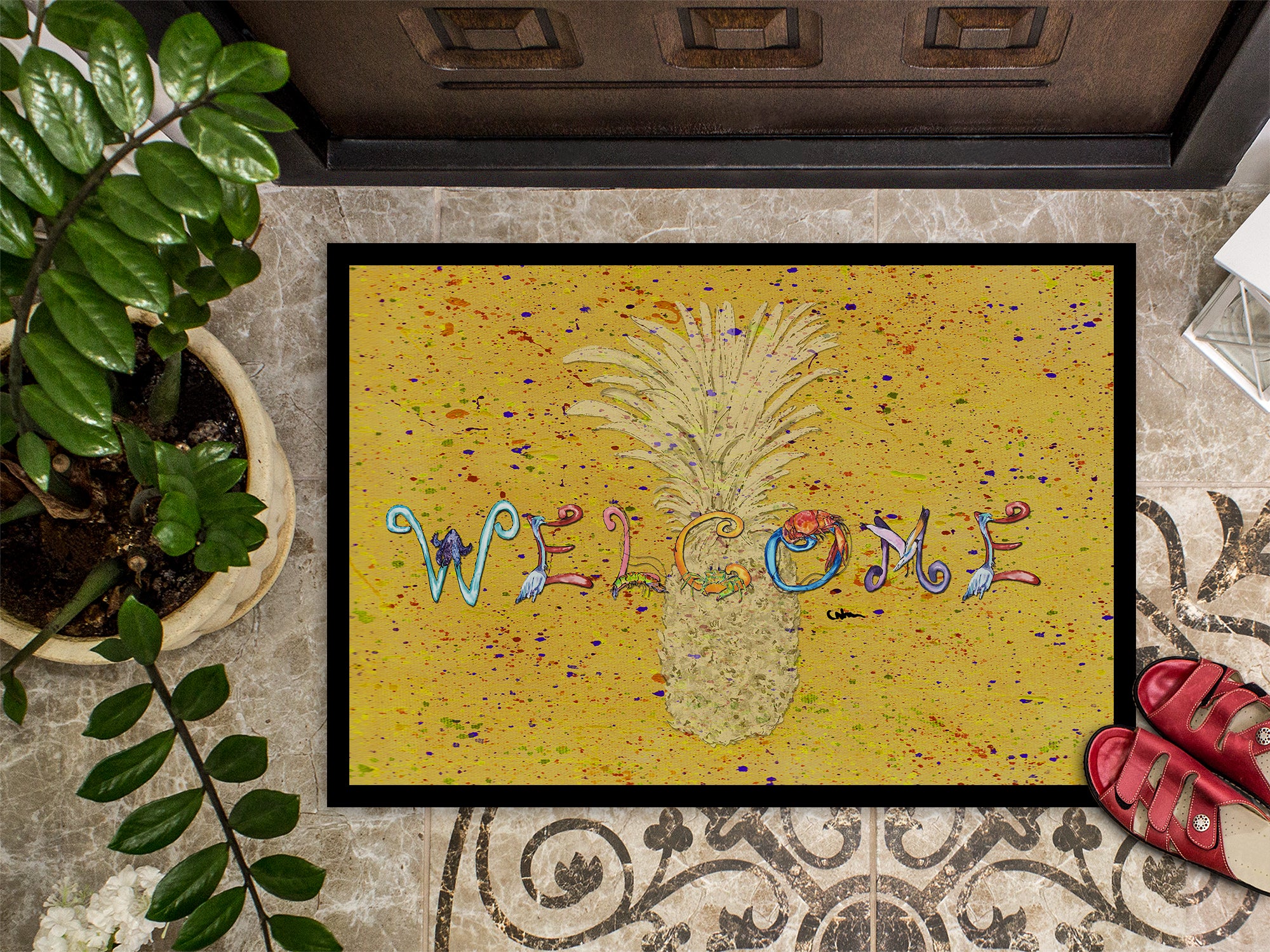 Pineapple Indoor or Outdoor Mat 18x27 8557 Doormat - the-store.com