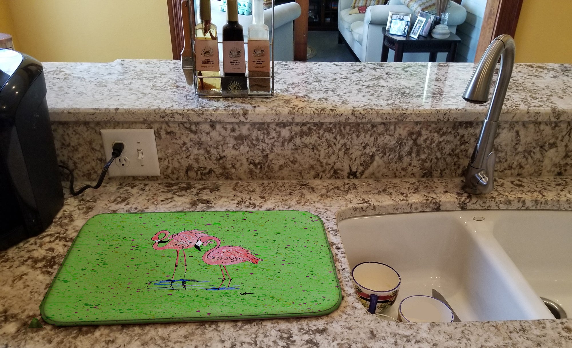 Flamingo Dish Drying Mat 8567DDM  the-store.com.