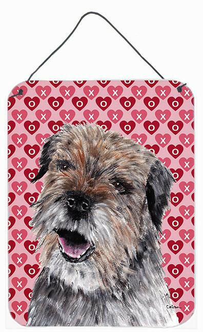 Border Terrier Valentine's Love Aluminium Metal Wall or Door Hanging Prints by Caroline's Treasures