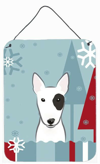 Winter Holiday Bull Terrier Wall or Door Hanging Prints BB1705DS1216 by Caroline&#39;s Treasures