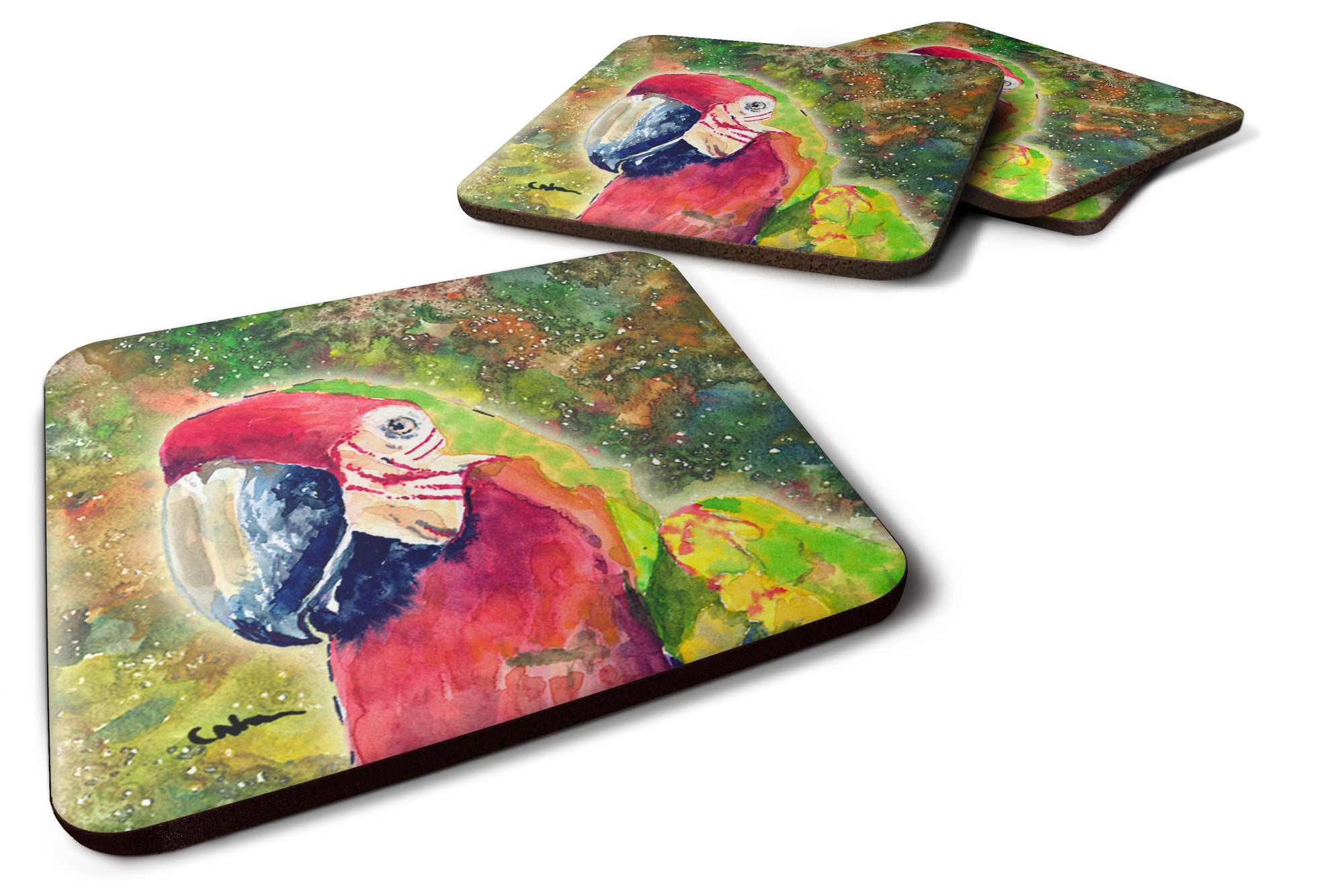 Set of 4 Parrot  Foam Coasters - the-store.com