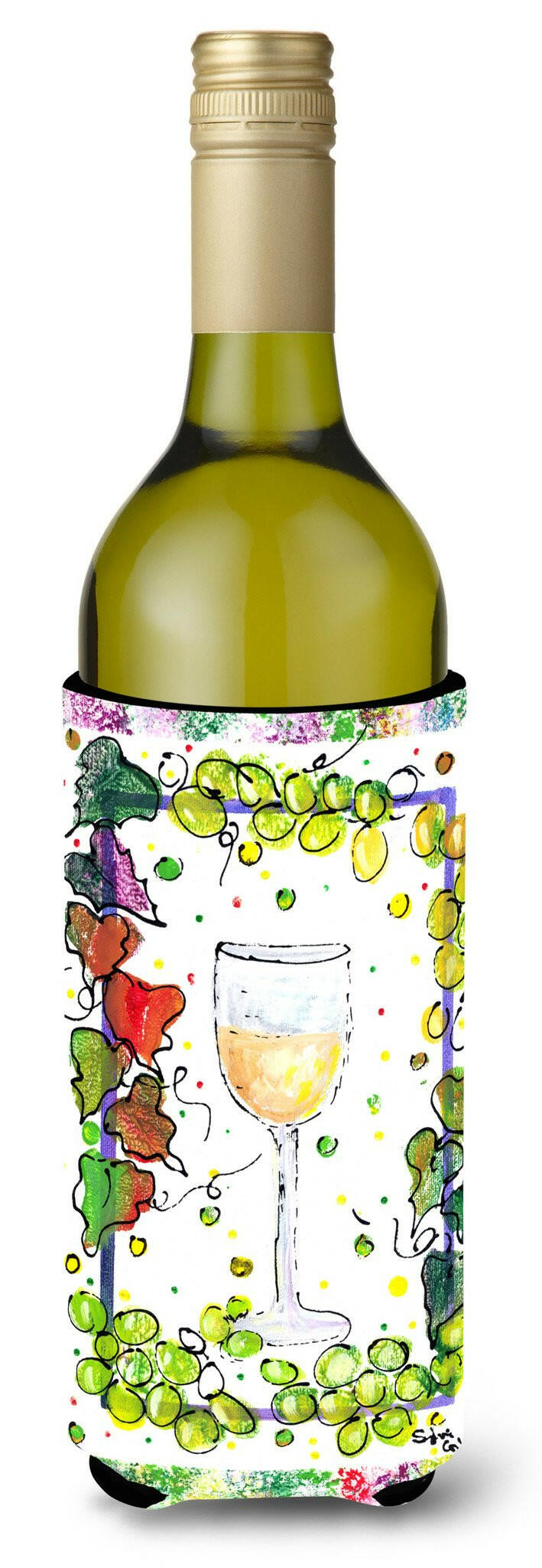 White Wine Wine Bottle Beverage Insulator Beverage Insulator Hugger by Caroline's Treasures