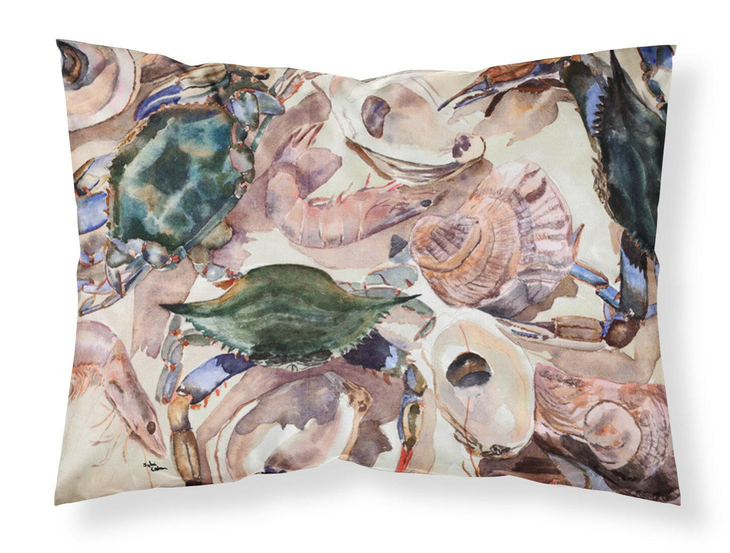 Crab  Moisture wicking Fabric standard pillowcase by Caroline's Treasures