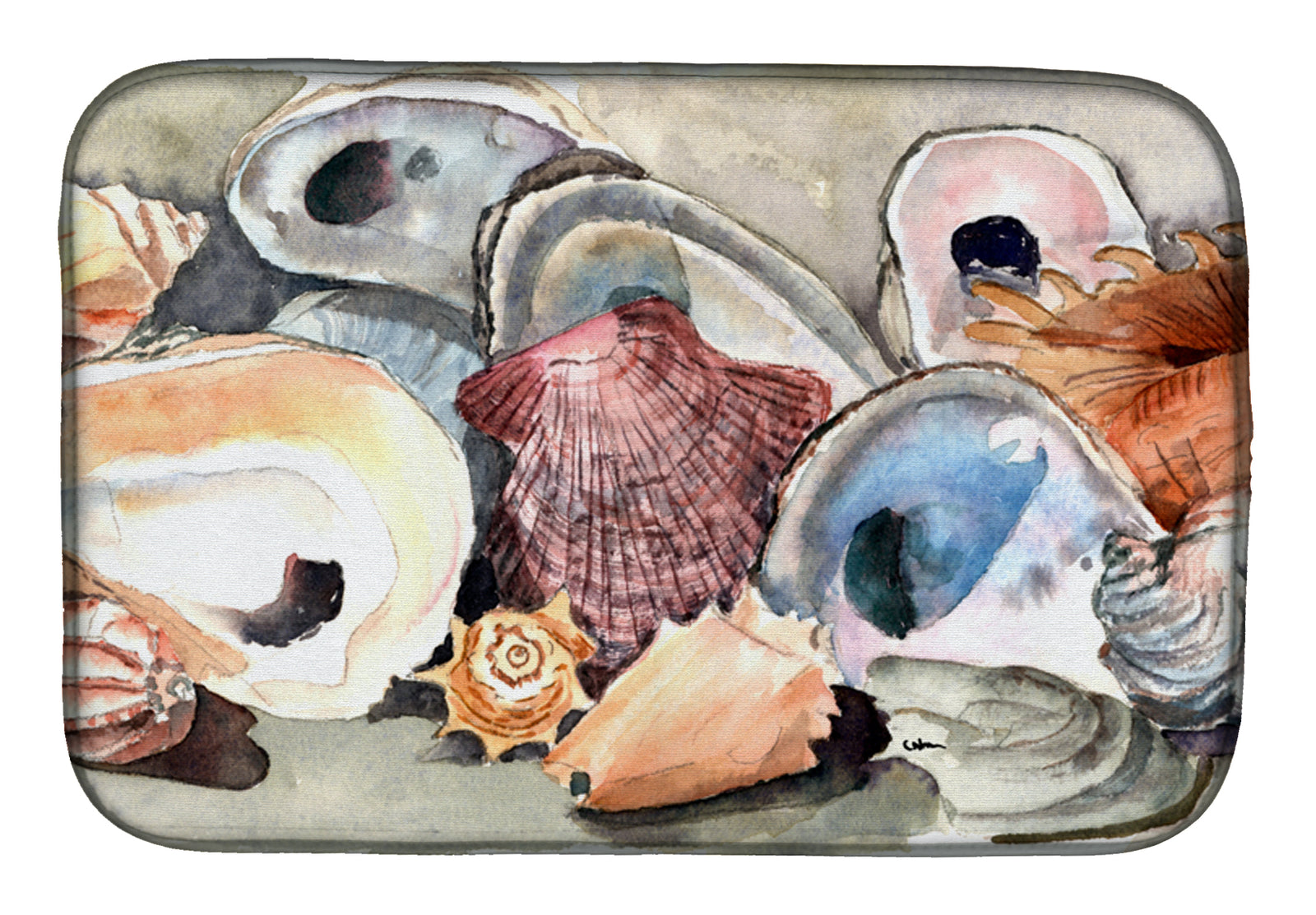 Sea Shells Dish Drying Mat 8619DDM  the-store.com.