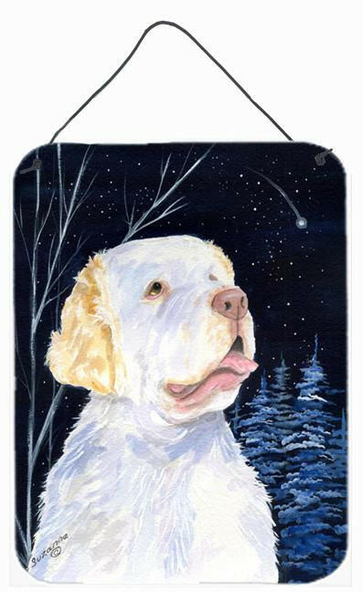 Starry Night Clumber Spaniel Aluminium Metal Wall or Door Hanging Prints by Caroline's Treasures