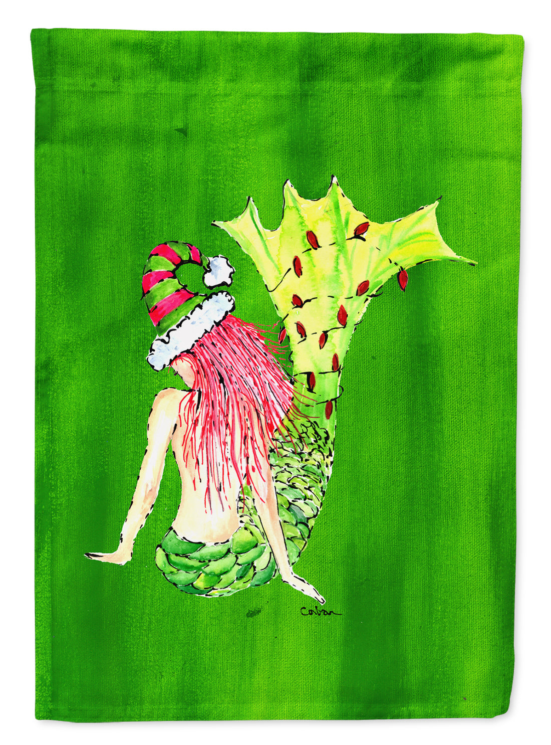 Christmas Mermaid Flag Garden Size.