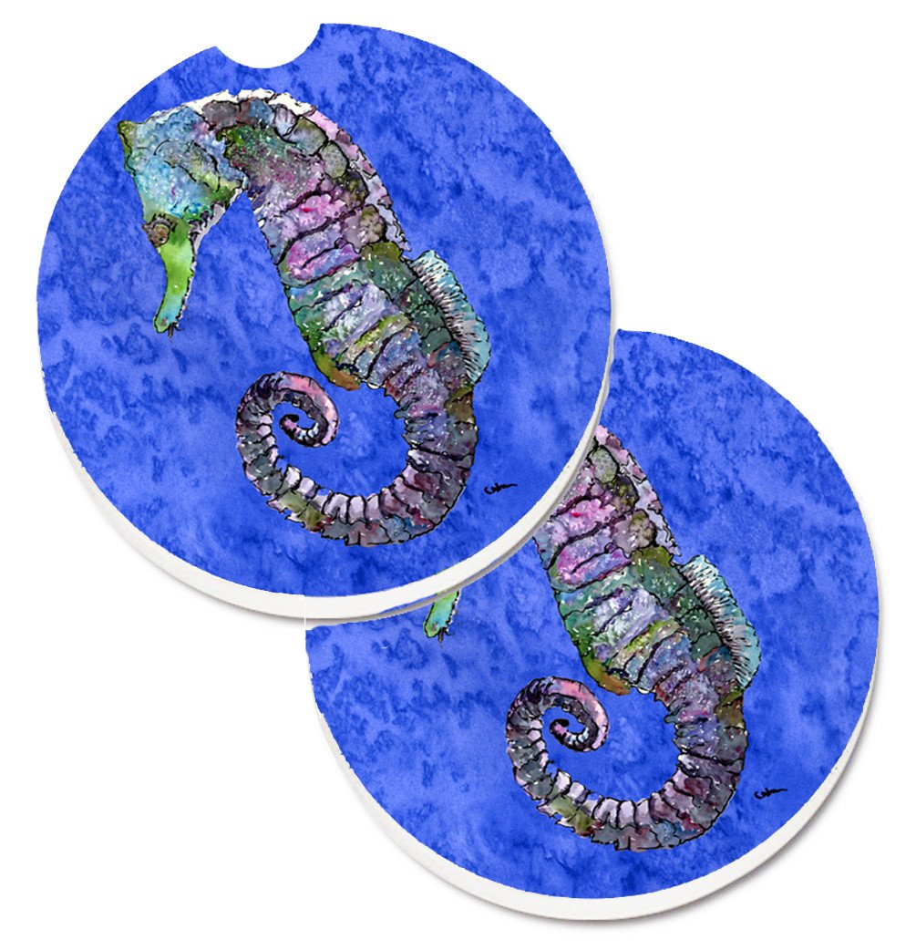 Seahorse Set of 2 Cup Holder Car Coasters 8639CARC by Caroline&#39;s Treasures