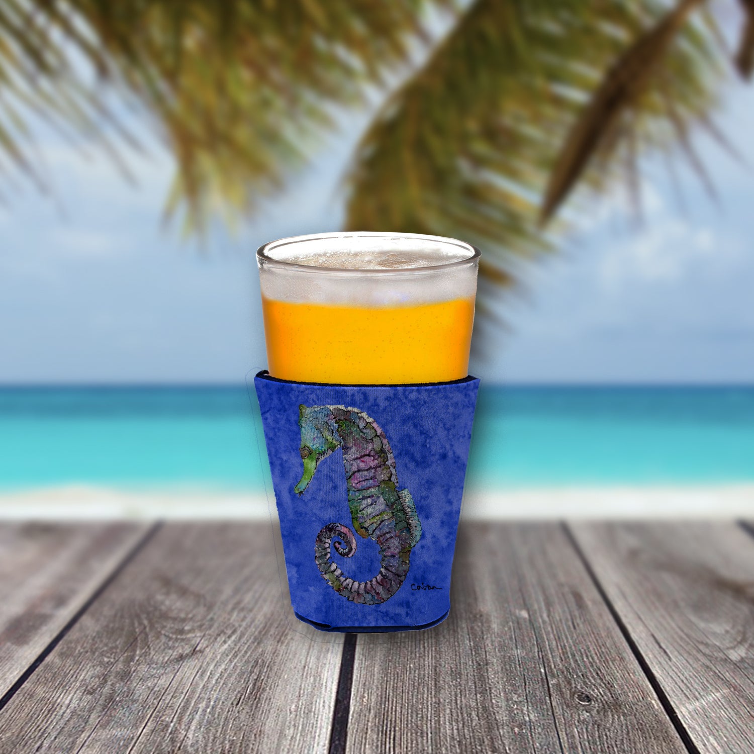 Seahorse Purple and Blue Red Cup Beverage Insulator Hugger  the-store.com.