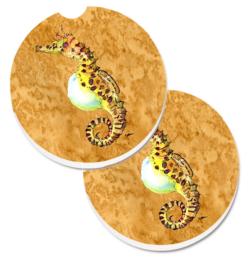 Seahorse Set of 2 Cup Holder Car Coasters 8640CARC by Caroline&#39;s Treasures