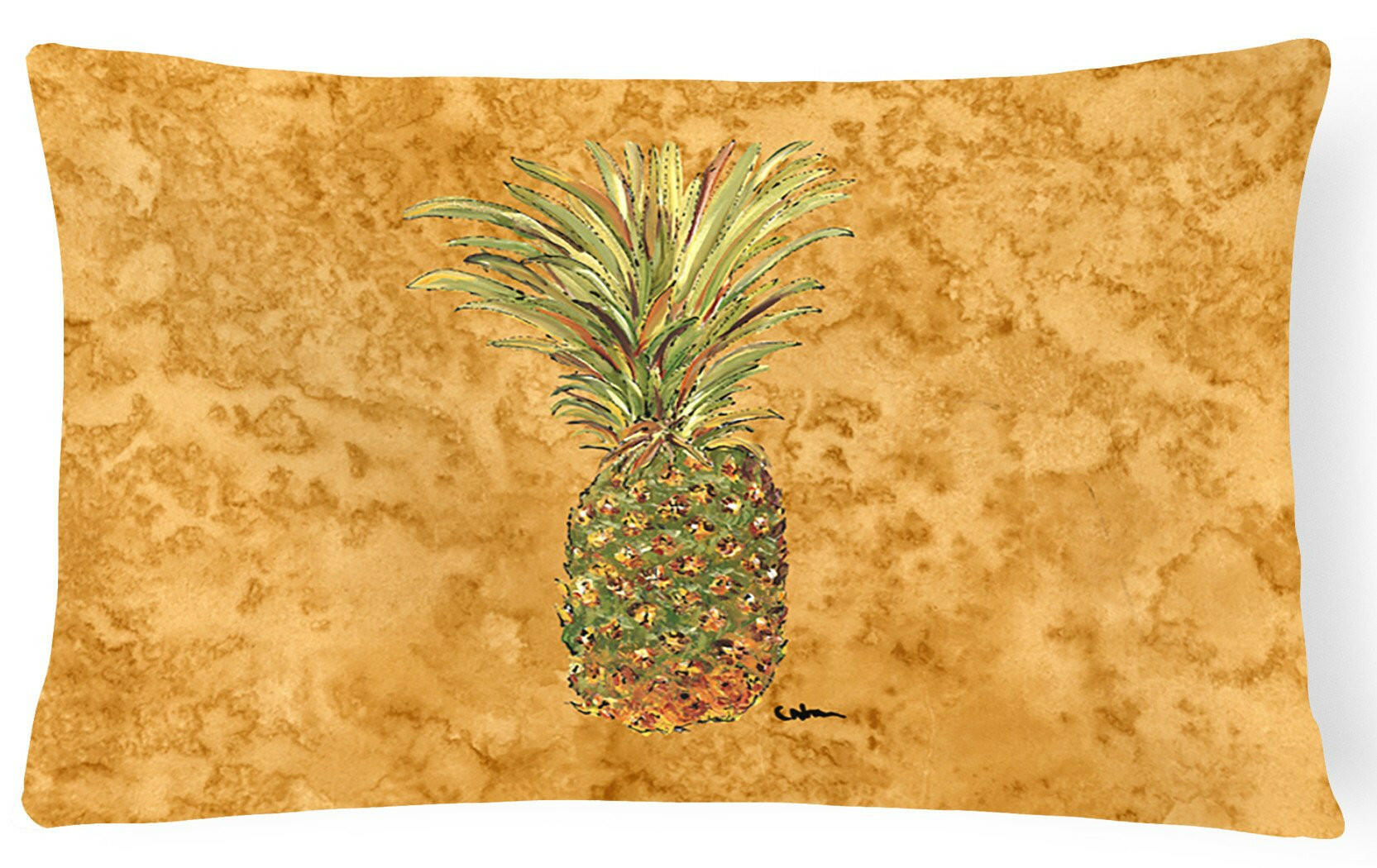 Pineapple   Canvas Fabric Decorative Pillow by Caroline's Treasures