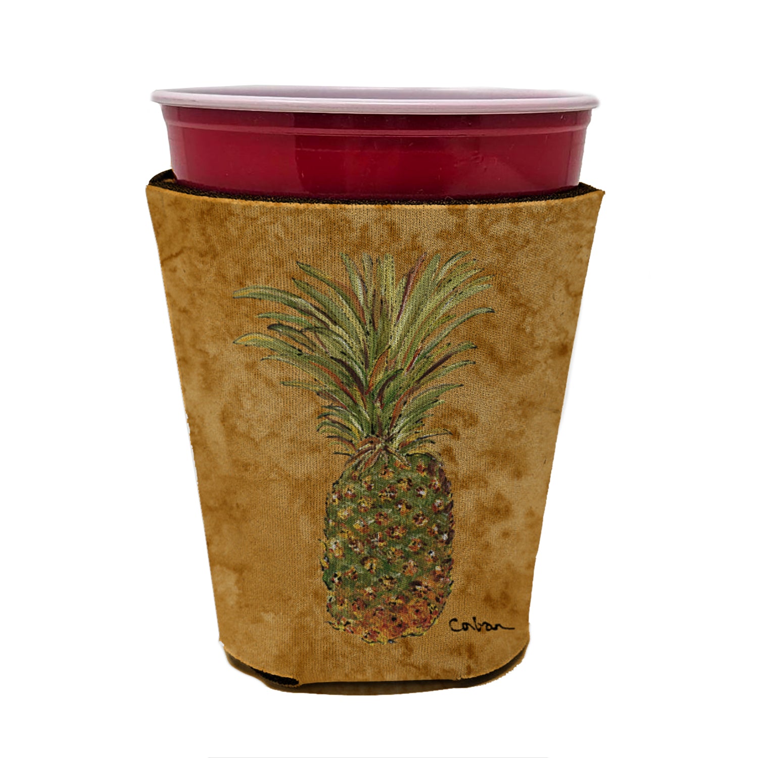 Pineapple  Red Cup Beverage Insulator Hugger  the-store.com.