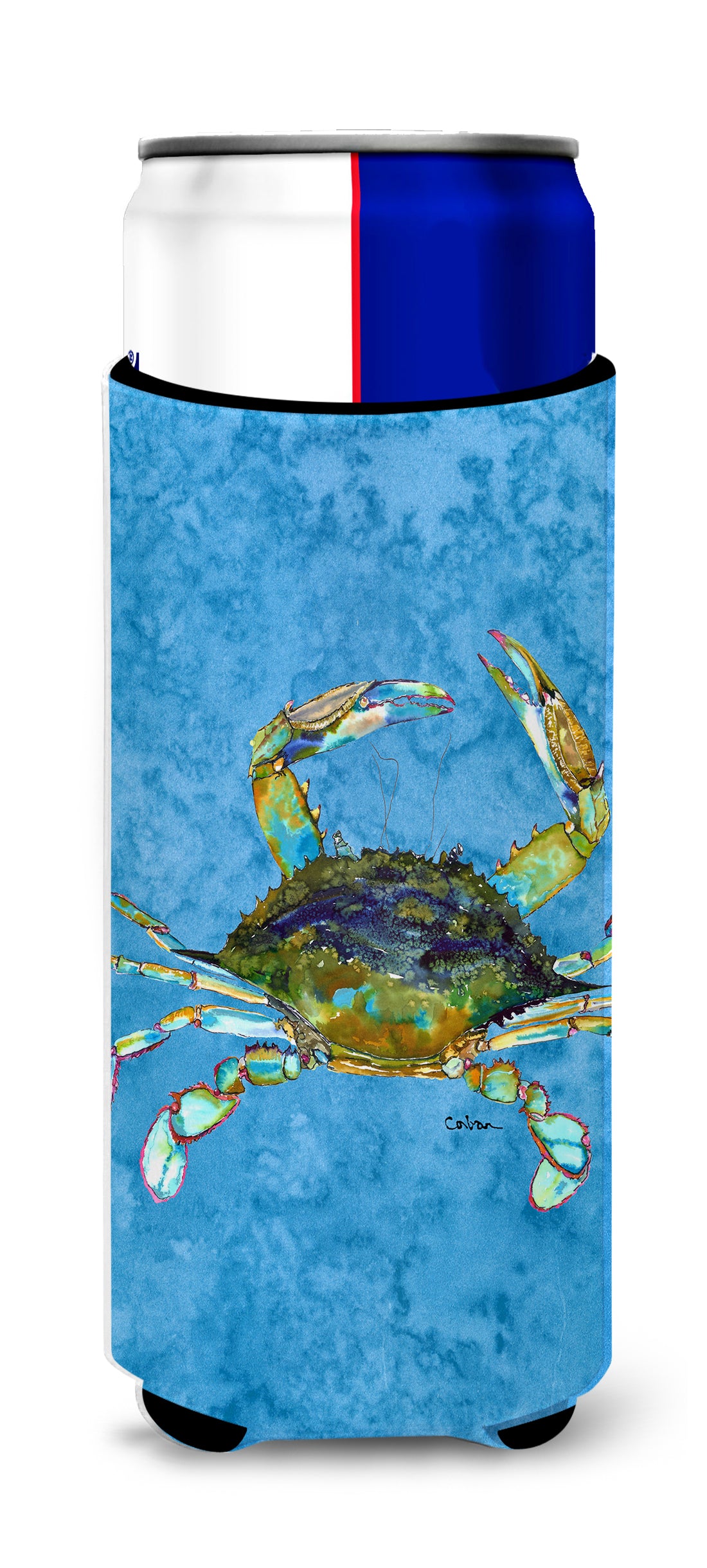 Blue Crab on Blue Ultra Beverage Insulators for slim cans 8656MUK from  Caroline's Treasures 