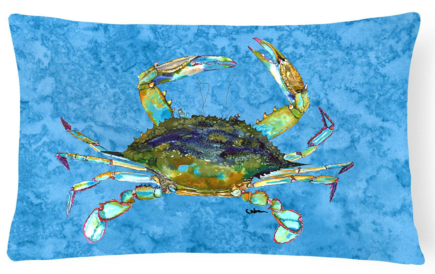 Crab   Canvas Fabric Decorative Pillow by Caroline's Treasures