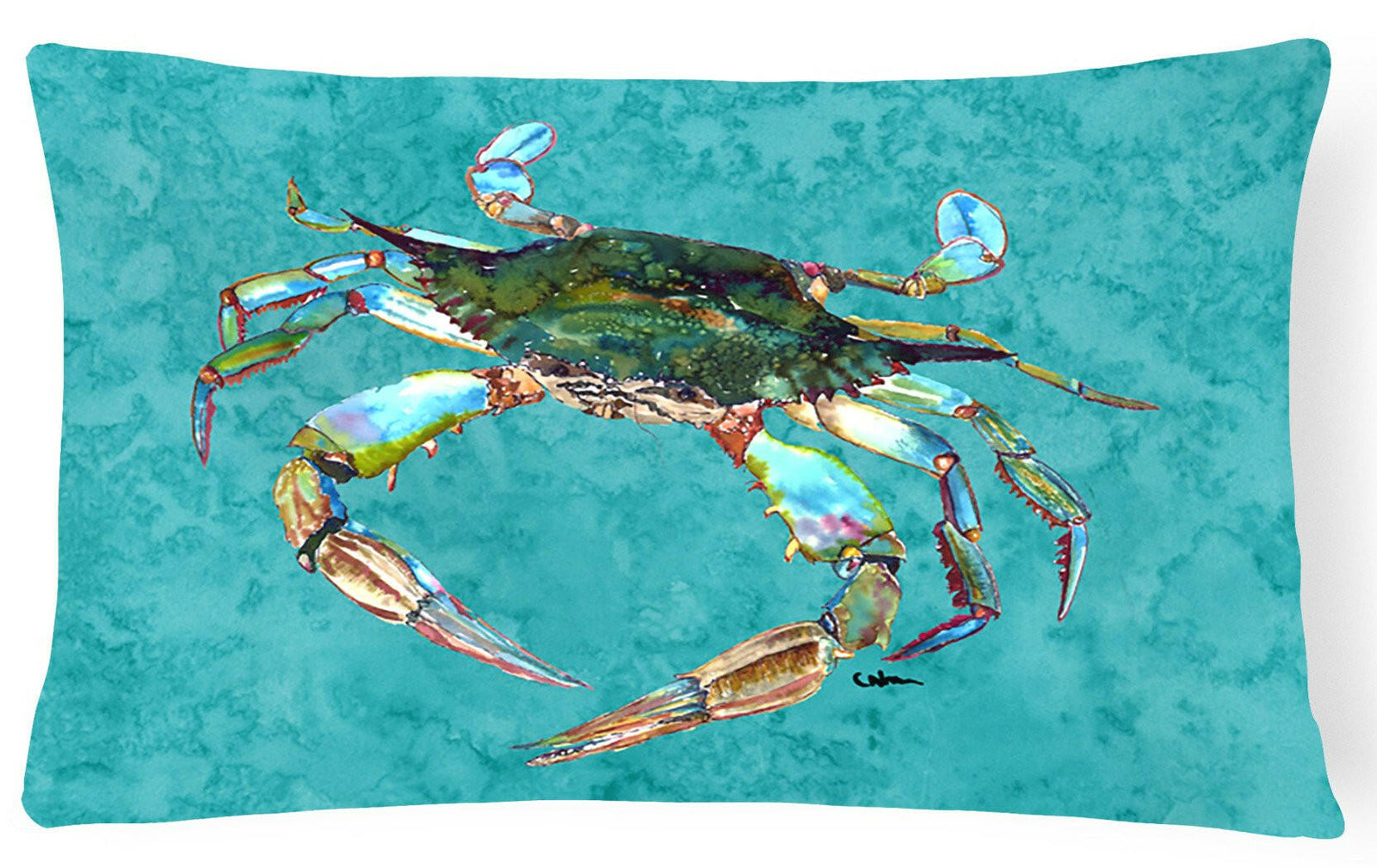 Crab   Canvas Fabric Decorative Pillow by Caroline's Treasures