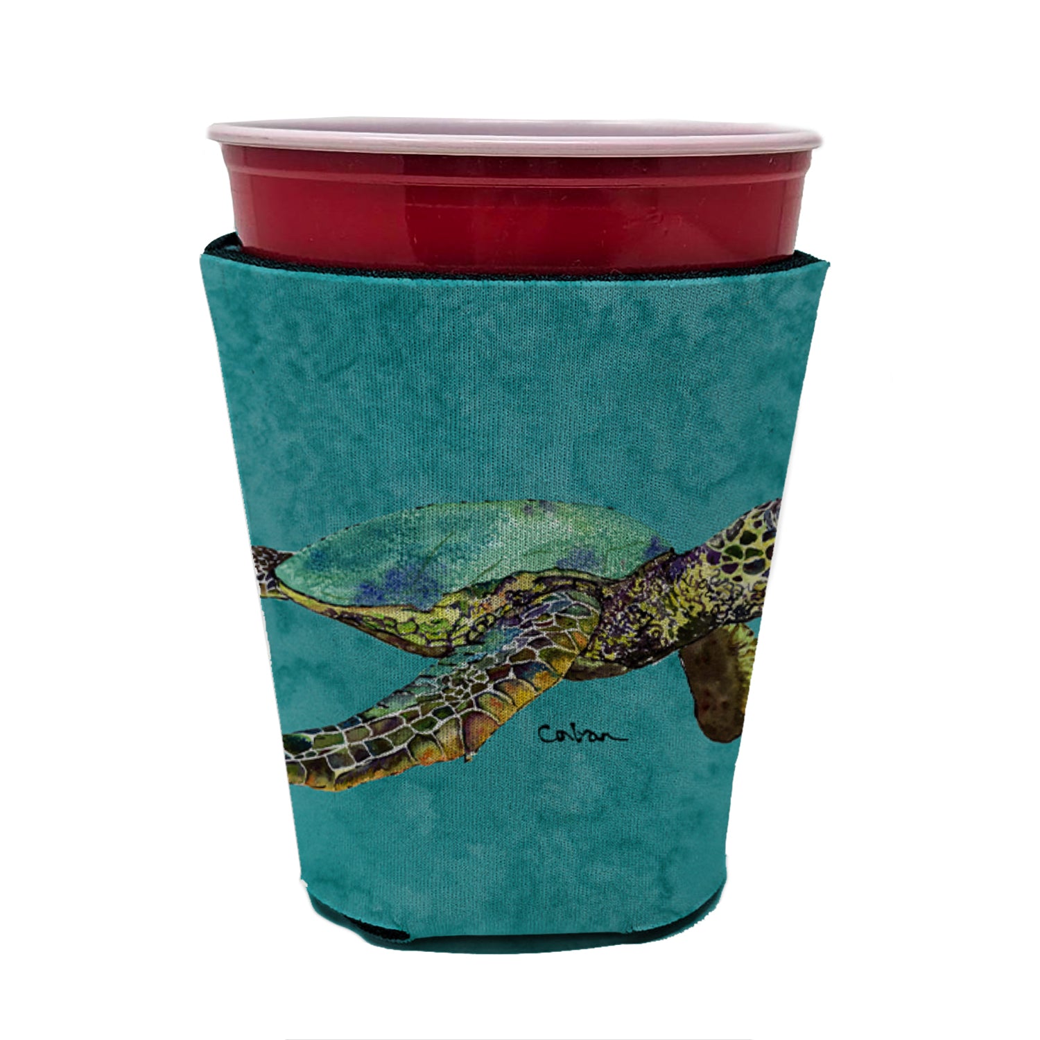 Turtle  Red Cup Beverage Insulator Hugger  the-store.com.