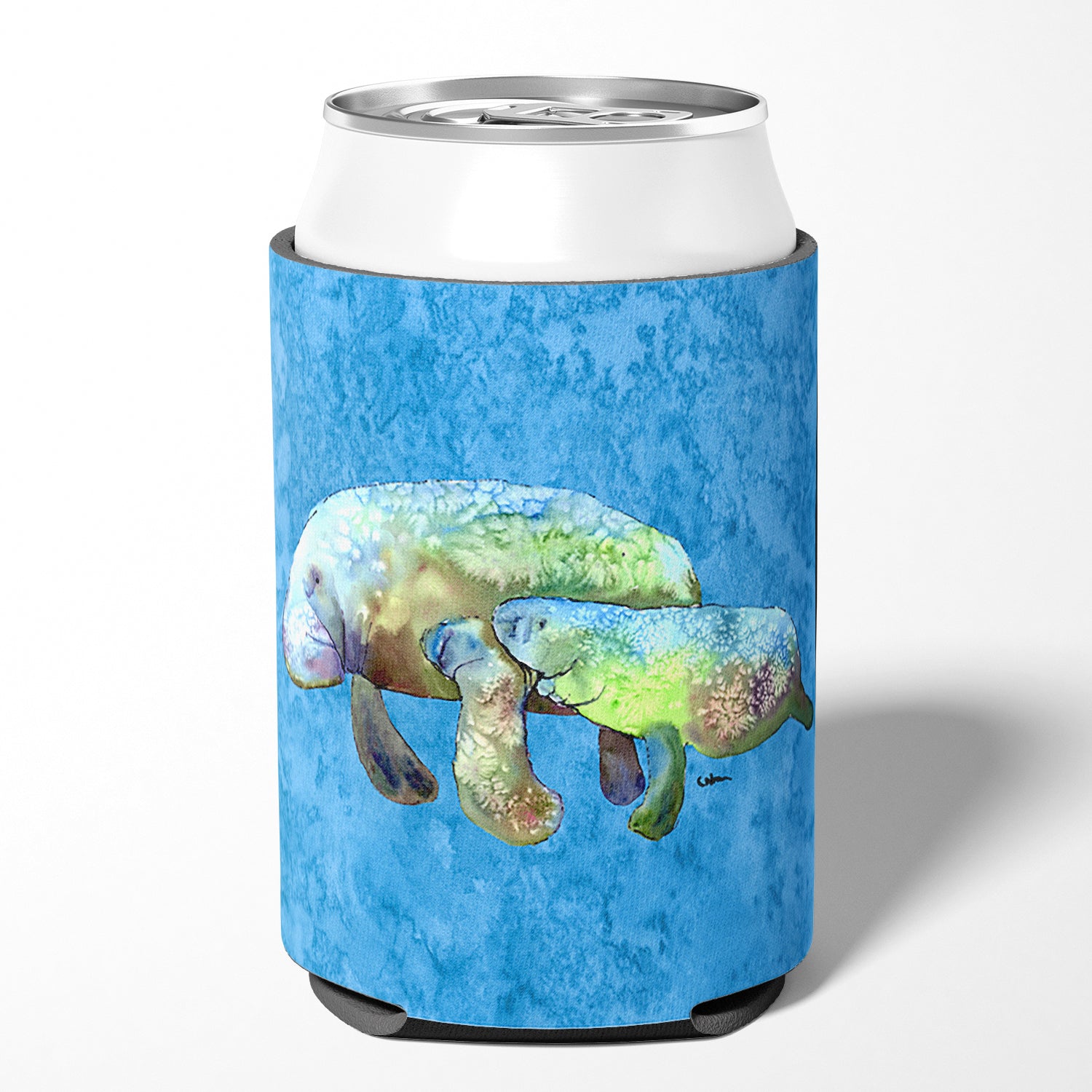 Manatee Can or Bottle Beverage Insulator Hugger.