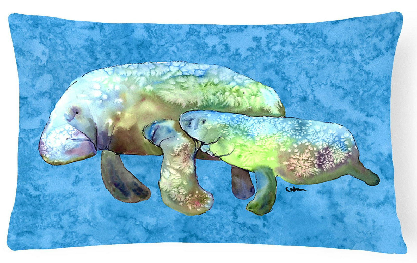 Manatee   Canvas Fabric Decorative Pillow by Caroline's Treasures