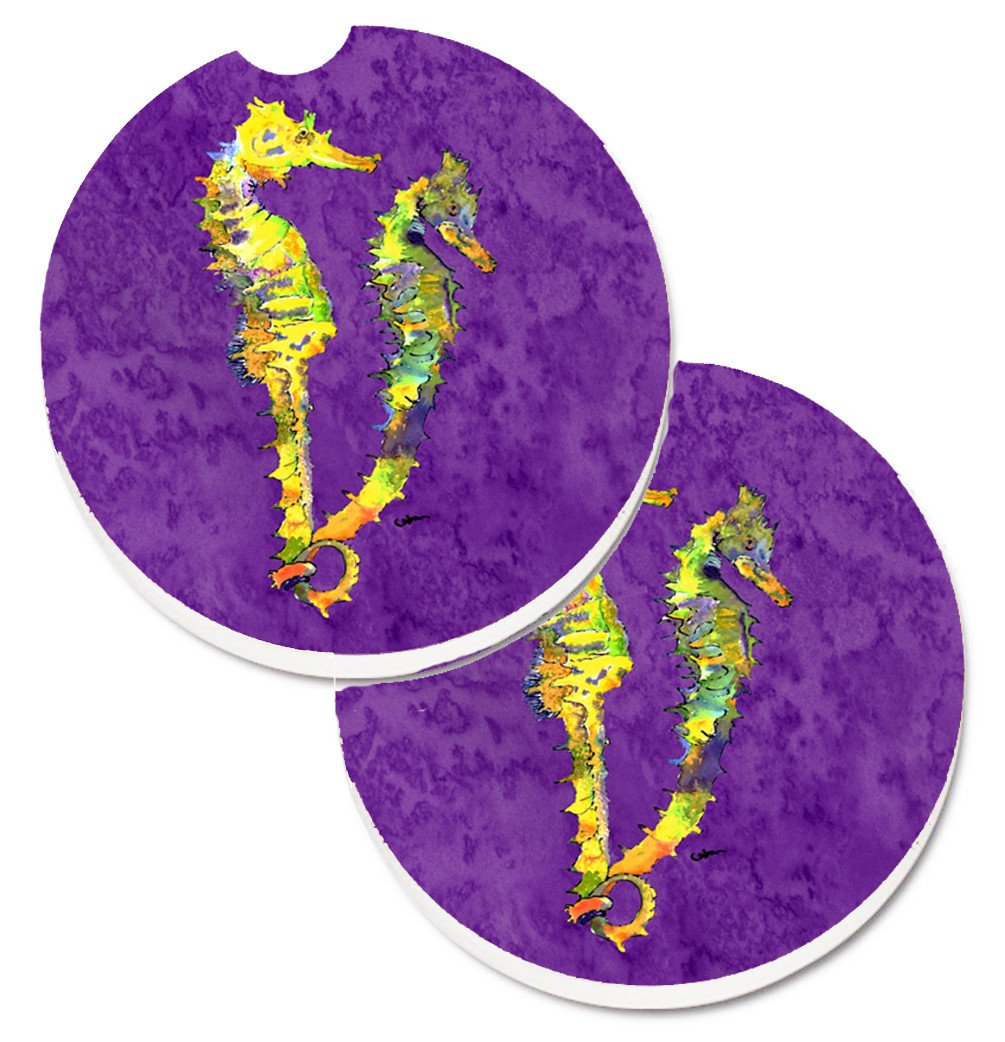 Seahorse Set of 2 Cup Holder Car Coasters 8661CARC by Caroline&#39;s Treasures