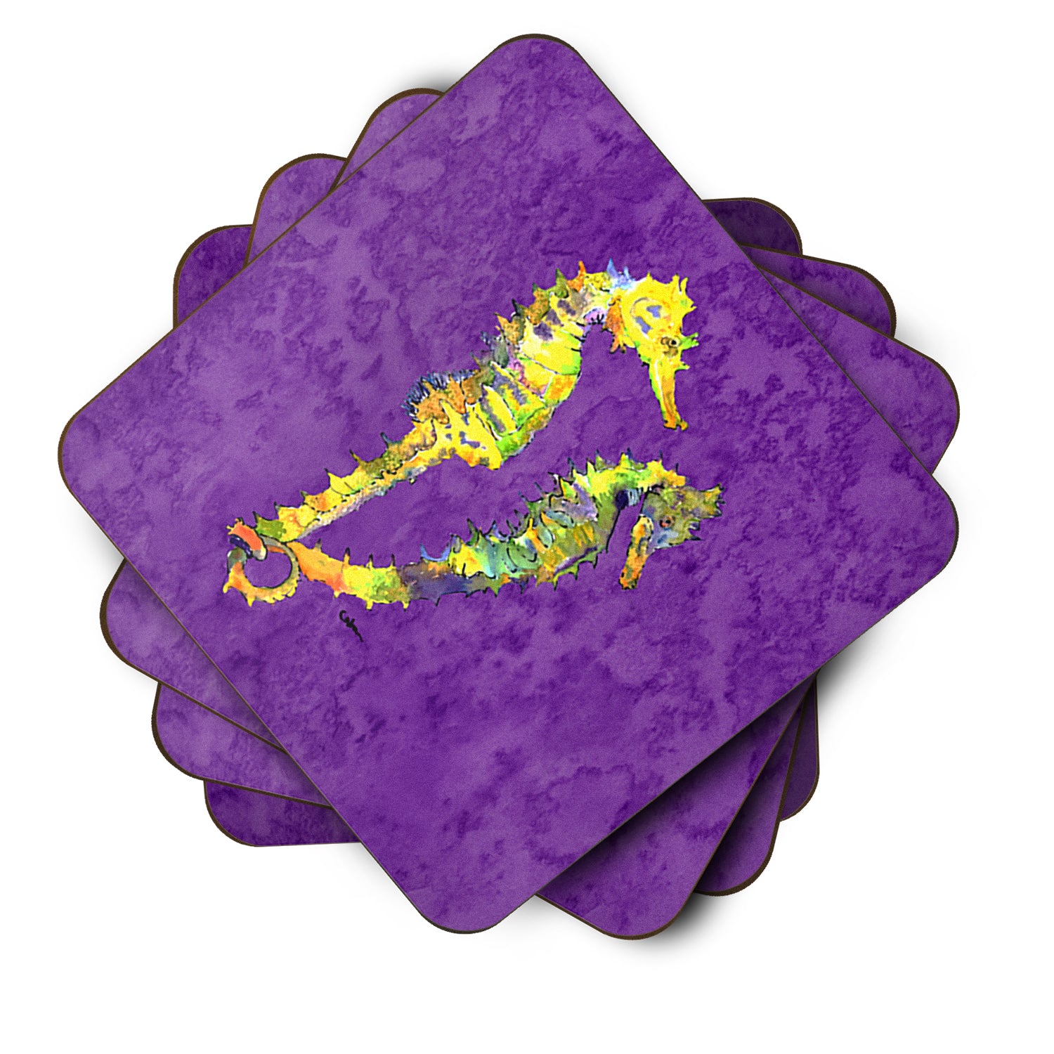 Set of 4 Seahorse  Foam Coasters - the-store.com