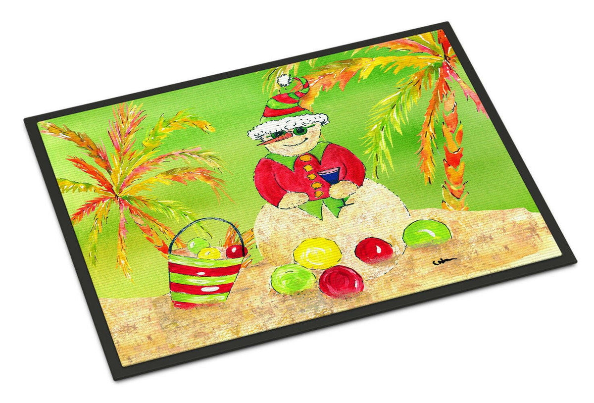 Sandman Snowman Christmas at the Beach Indoor or Outdoor Mat 18x27 8662MAT - the-store.com