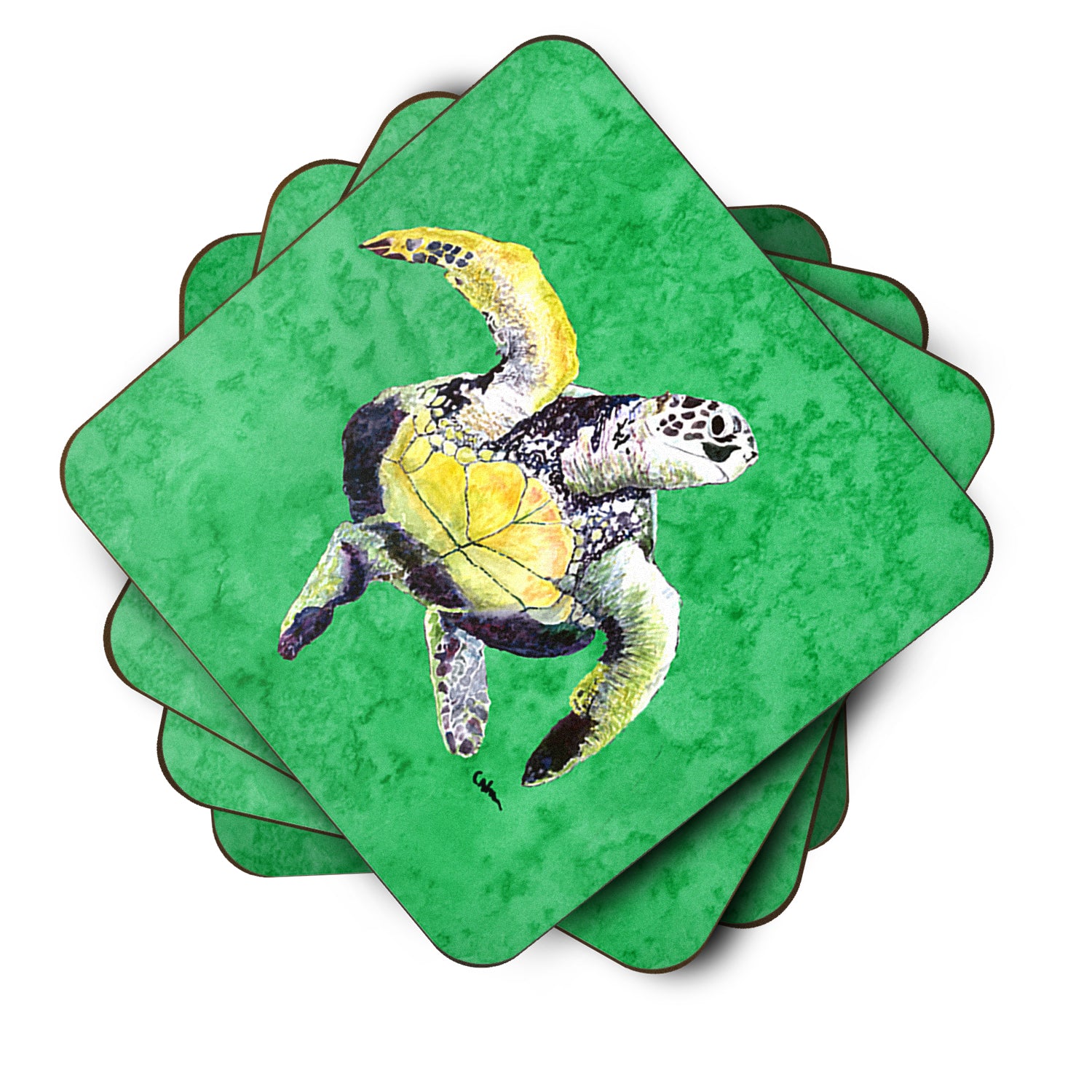 Set of 4 Turtle  Foam Coasters - the-store.com