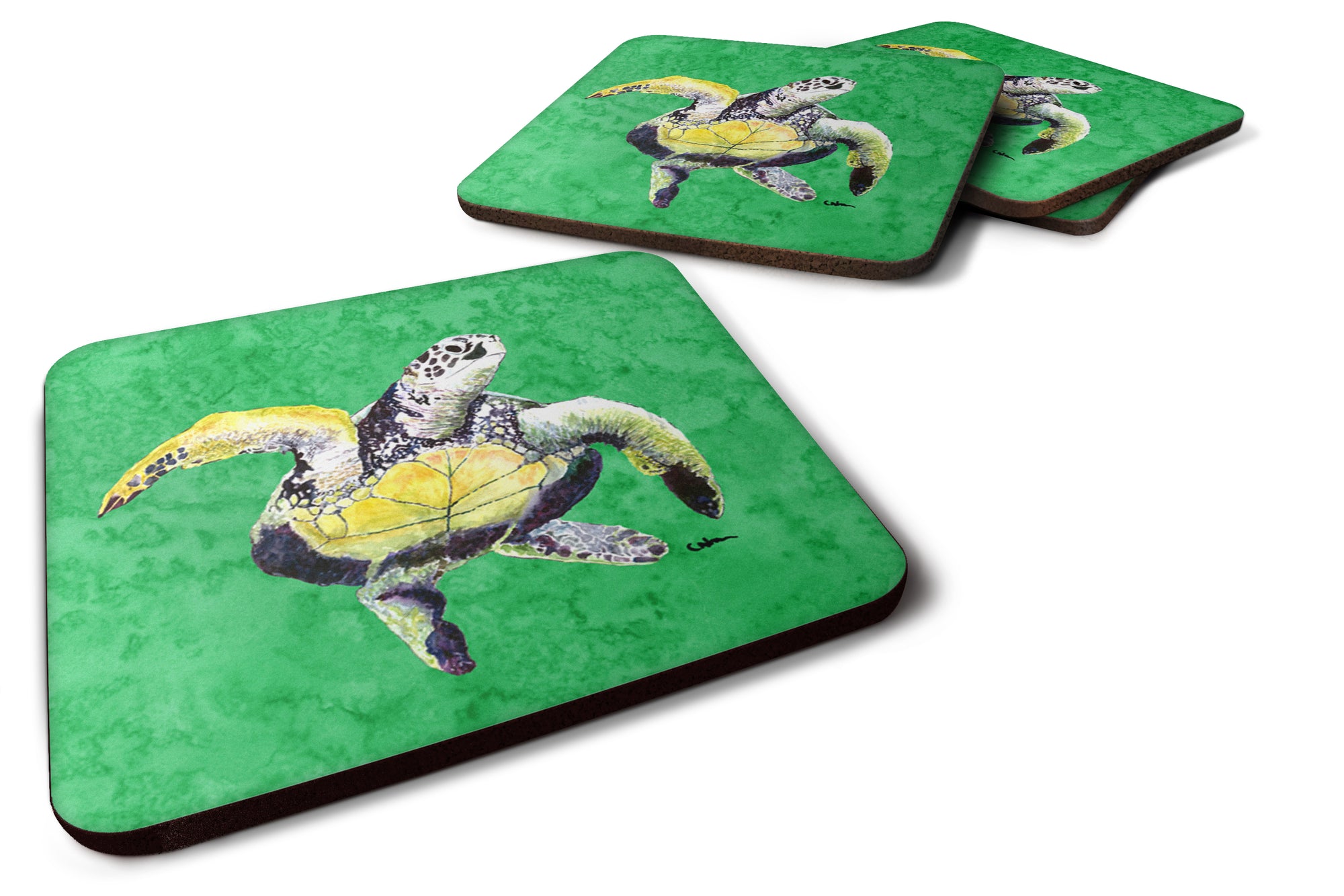 Set of 4 Turtle  Foam Coasters - the-store.com