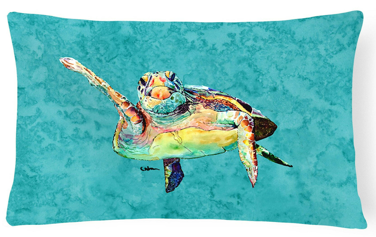 Turtle   Canvas Fabric Decorative Pillow by Caroline's Treasures