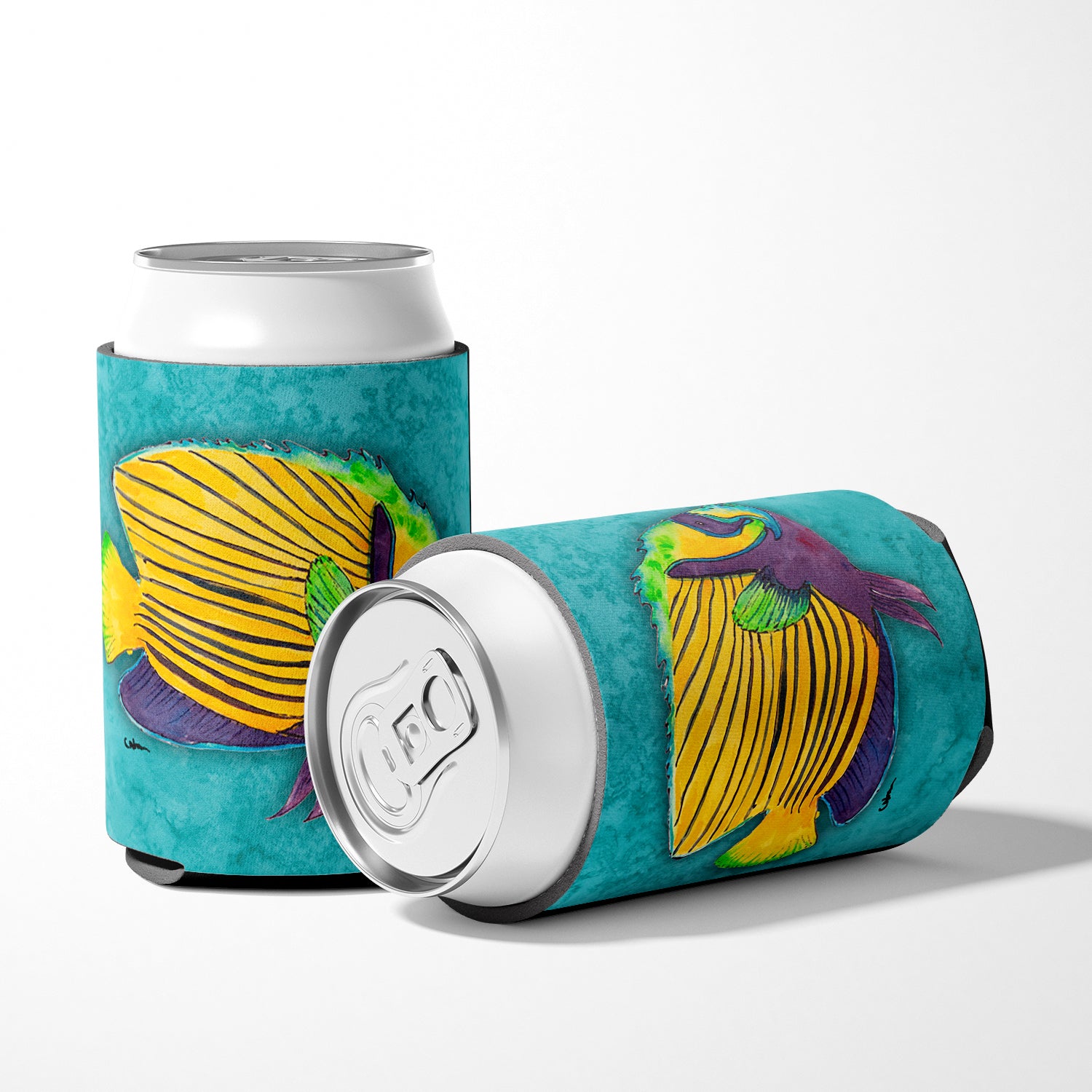 Tropical Fish Can or Bottle Beverage Insulator Hugger.