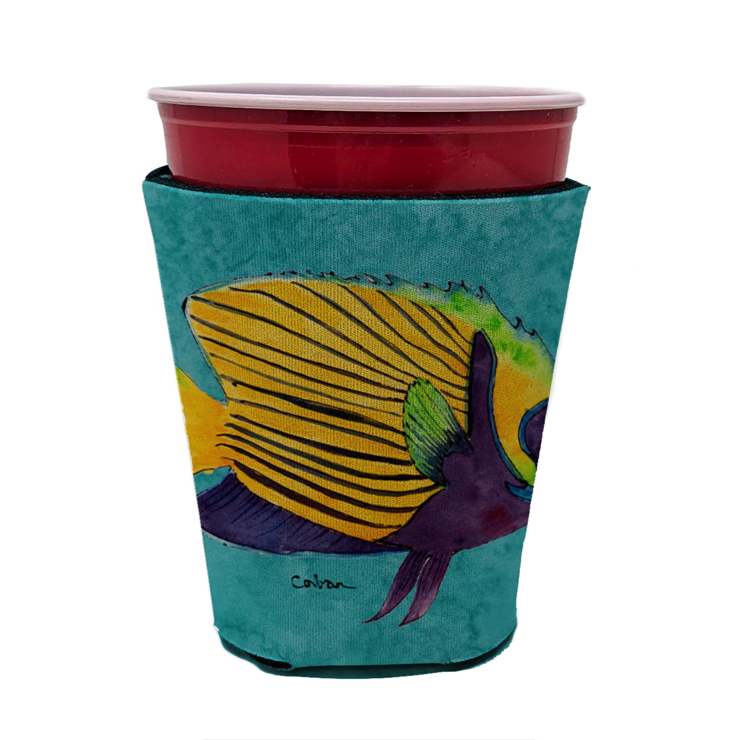 Tropical Fish Red Cup Beverage Insulator Hugger  the-store.com.