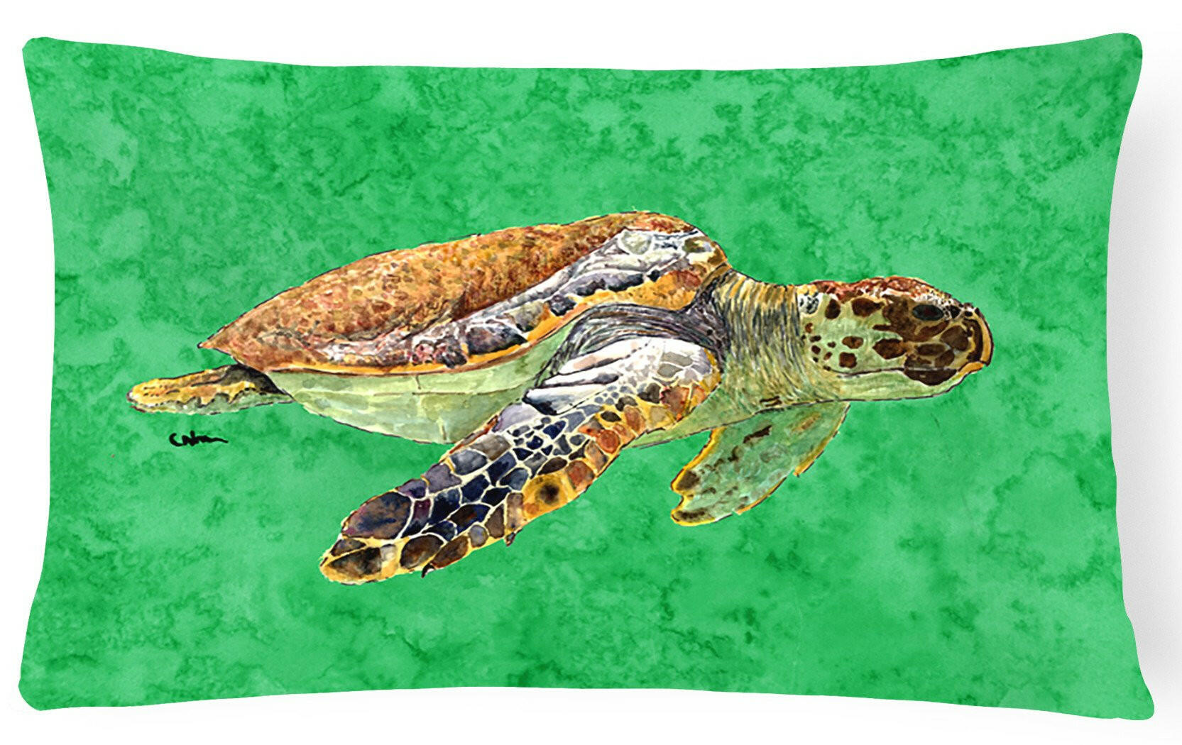 Turtle   Canvas Fabric Decorative Pillow by Caroline's Treasures