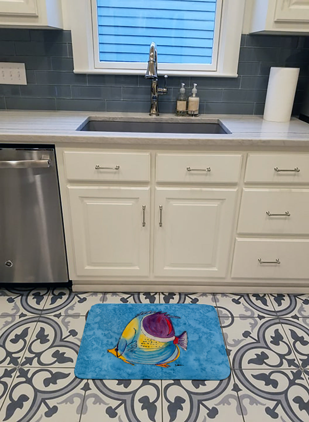 Tropical Fish Machine Washable Memory Foam Mat 8676RUG - the-store.com